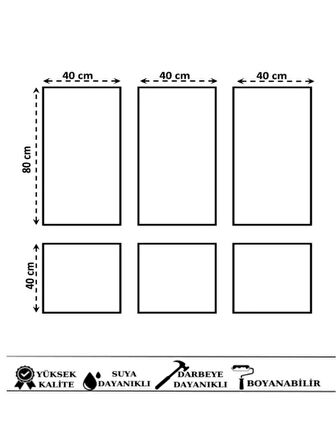 DEKORATİF BOYANABİLİR POLİÜRETAN DUVAR ÇITASI - 6 ADET HAZIR KESİM ÇERÇEVE (SET 115)