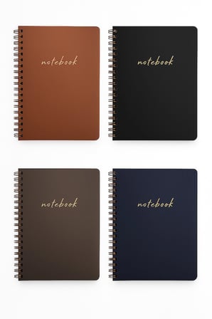 DEFTERMARKET 4’lü Premium A5 Spiralli Defter Seti – Çizgili & Kareli –Karton Kapak Bakır Spiral (160 Sayfa)