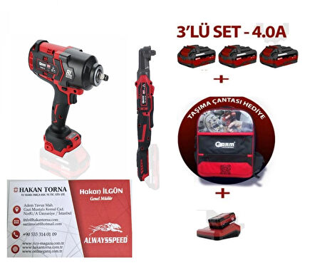 -ARM- 1/2 Şarjlı Cırcır JB120 1/2 Somun Sökme Sıkma 1800 Nm RB-818