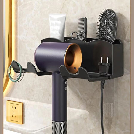 Microcase Saç Kurutma Makinası ve Banyo Malzemeleri İçin Düzenleyici Askılık Stand - BEYAZ AL5053