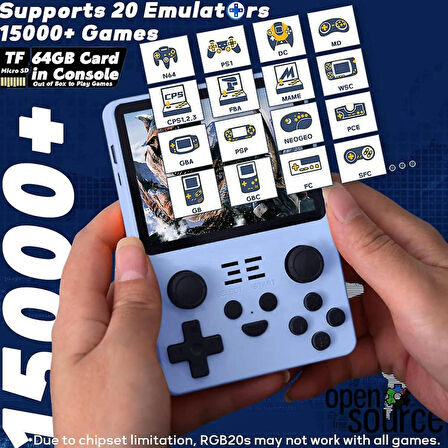 Ozmik X5 GamePad 20000 oyunlu 3,5 inç  Retro taşınabilir el oyun konsolu, Arkos sistemi 