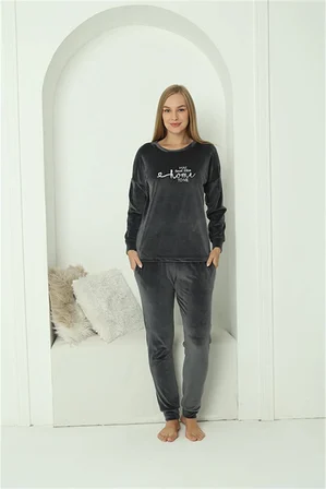 Kadın Kadife Füme Pijama Takım