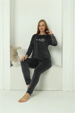 Kadın Kadife Füme Pijama Takım