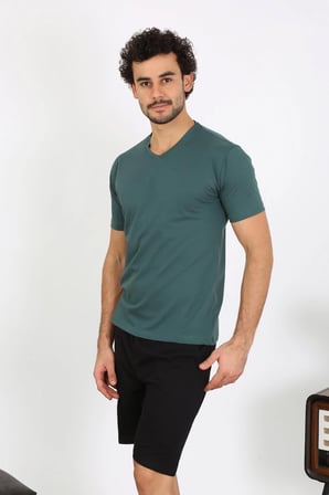 Erkek Penye Petrol Rengi 3'lü Pijama Takımı