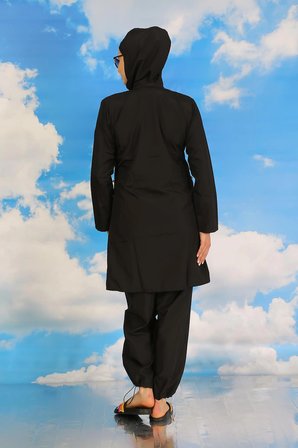 Kadın Tam Tesettür Siyah Mayo