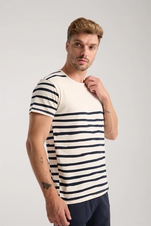 Erkek Krem Sıfır Yaka Kısa Kol Şortlu Pijama Takımı