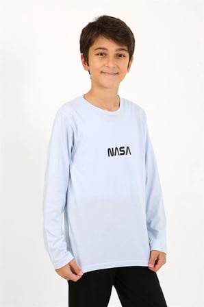 Erkek Çocuk Uzun Kol Penye Pijama Takım BuzMavisi
