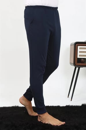 Erkek Pamuk Tek Alt Pijama Lacivert