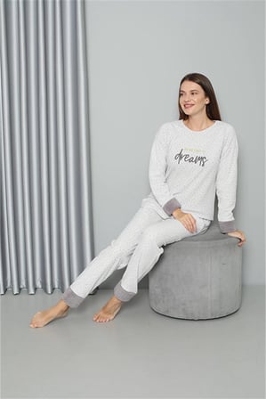 Polar Kadın Pijama Takımı Ekru