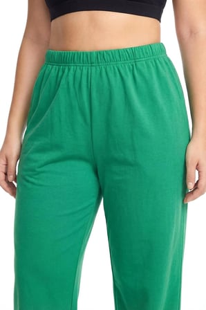 Yeşil Büyük Beden Rahat Kesim Cepli Pijama Altı