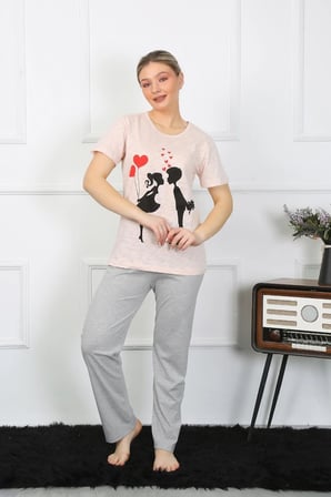 Kadın Kısa Kol Penye Pijama Takım