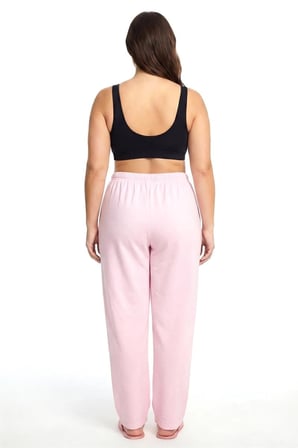 Kadın Pudra Pembe Büyük Beden Cepli Pijama Altı
