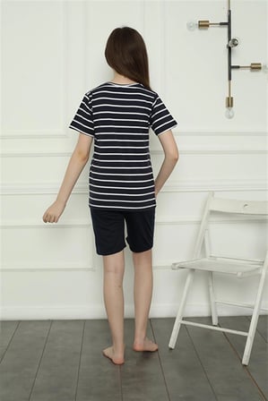 Kız Çocuk Penye Şortlu Pijama Takım Lacivert