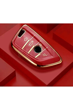 Bmw F15 G20 F48 F39 X5 X6 Üçgen Tip Anahtar Koruma Kılıfı (KABI) Kırmızı Renk