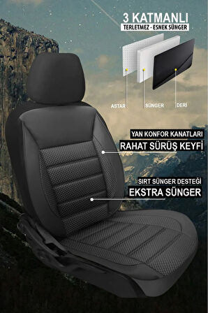 Nissan Rogue (facelift 2017) 2.0 (176 Hp) Hybrid 2017 UYUMLU JAKAR OTO KOLTUK KILIFI SİYAH