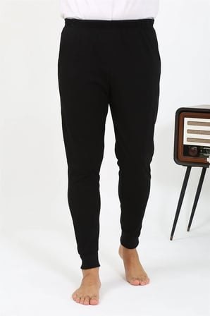 Erkek Pamuk Tek Alt Pijama Siyah