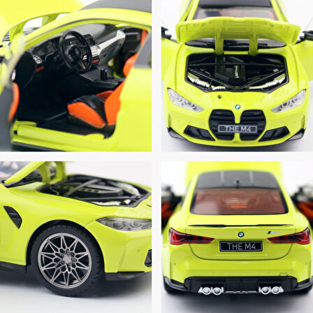 1:23 M4 G82 M4 Supercar alaşım Diecasts ses ve ışık Yeşil