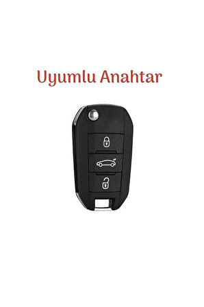 Peugeot 208 301 307 308 508 2008 3008 Partner Van Sustalı Anahtar Kılıfı 2.resime Bakınız Beyaz-gold