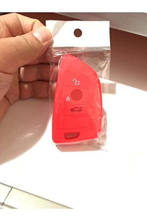 Bmw F15 G20 F48 F39 X5 X6 Uyumlu Üçgen Tip Silikon Anahtar Koruma Kılıfı Kırmızı Renk