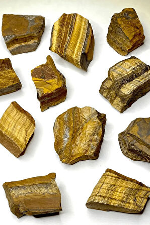 Sertifikalı Ham Işlenmemiş Doğal Kaplan Gözü Taşı Kütle (4-5 Cm)