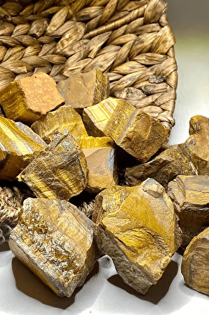 Sertifikalı Ham Işlenmemiş Doğal Kaplan Gözü Taşı Kütle (4-5 Cm)