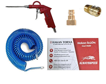 Kompresör Hava Hortumu 15 metre 8X12mm Kısa Hava Üfleme