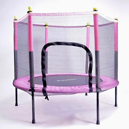 Leyaton Fileli Büyük Boy Trambolin 140 cm Çap Pembe