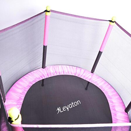 Leyaton Fileli Büyük Boy Trambolin 140 cm Çap Pembe