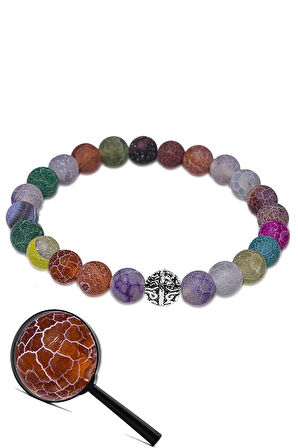 Sertifikalı A+ Ham Işlenmemiş Renkli Akik Taşı Bileklik (gümüş Aparatlı)