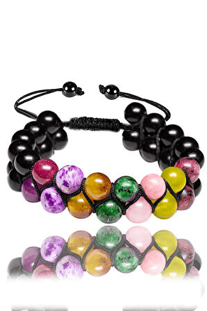 Sertifikalı Balık Burcu Doğal Taş Bileklik - Makrome