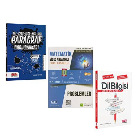 Ankara Kitap Merkezi Dil Bilgisi Paragraf ve Çap Problemler Soru Bankası Seti 3 Kitap