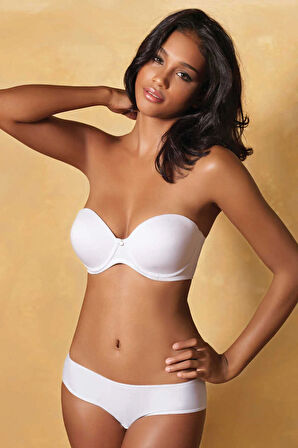 Destekli Pamuklu Straplez Sütyen