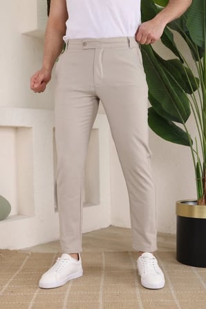 Erkek Slim Fit Dilli Kumaş Pantolon