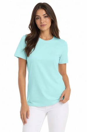 T-Shirt Bisiklet Yaka Slim Fit Likralı Tişört Günlük Basic Body - Turkuaz