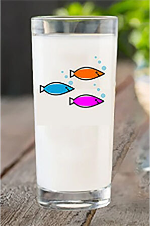 Balık Desenli Deniz Rakı Bardağı Balıklı Bardak Aqua