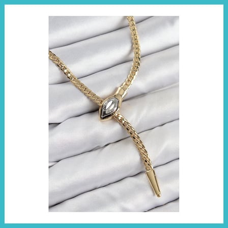 DEFNE STORE Pirinç Asansörlü Yılan Model Gold Renk Kadın Kolye DFNBEZ