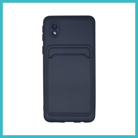 DEFNE STORE Samsung Galaxy A01 Core Kılıf Kelvin Kartvizitli Silikon - Lacivert DFNBEZ