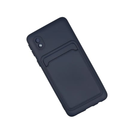 DEFNE STORE Samsung Galaxy A01 Core Kılıf Kelvin Kartvizitli Silikon - Lacivert DFNBEZ