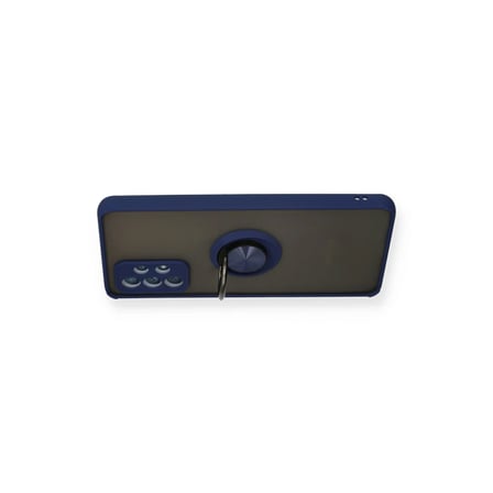 DEFNE STORE Samsung Galaxy A72 Kılıf Montreal Yüzüklü Silikon Kapak - Lacivert DFNBEZ