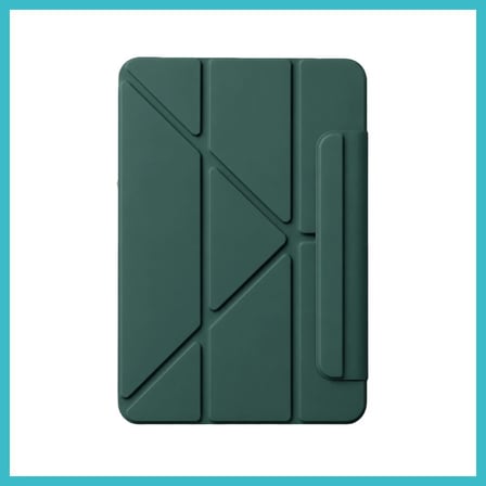 DEFNE STORE iPad 2025 10.9 10.Nesil (A16) Edz Manyetik Standlı Tablet Kılıfı - Koyu Yeşil DFNBEZ