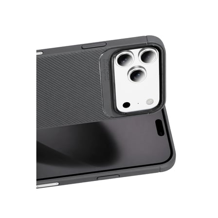 Defne Store İphone 18 Pro Uyumlu Auto Focus Karbon Kapak - Gri Dfnbez