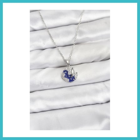 DEFNE STORE 316L Çelik Zincir Gümüş Renk Gece Model Zirkon Taşlı Kadın Kolye DFNBEZ