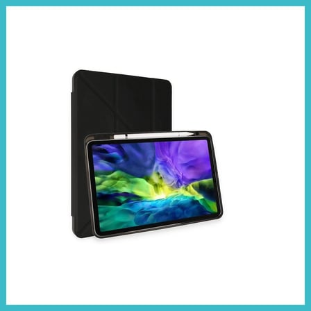 DEFNE STORE iPad Air 4 10.9 Kılıf Kalemlikli Mars Tablet Kılıfı - Siyah DFNBEZ