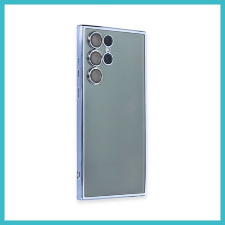 DEFNE STORE Samsung Galaxy S22 Ultra Uyumlu Kılıf Lensli Silikon - Açık Mavi DFNBEZ