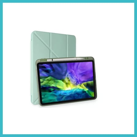 DEFNE STORE iPad Air 4 10.9 Kılıf Kalemlikli Mars Tablet Kılıfı - Açık Yeşil DFNBEZ