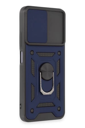 DEFNE STORE Redmi Note 12 5G Uyumlu Kılıf Pars Lens Yüzüklü Silikon - Lacivert DFNBEZ