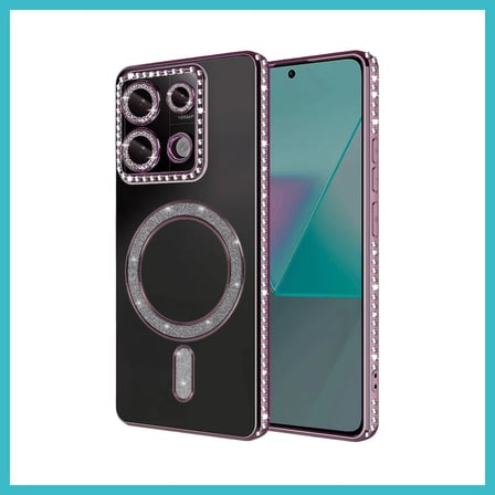 DEFNE STORE Redmi Note 13 Pro 4G Uyumlu Joke Simli Magneticsafe Kılıf - Pembe DFNBEZ