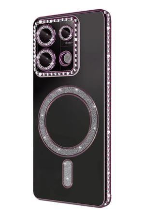 DEFNE STORE Redmi Note 13 Pro 4G Uyumlu Joke Simli Magneticsafe Kılıf - Pembe DFNBEZ