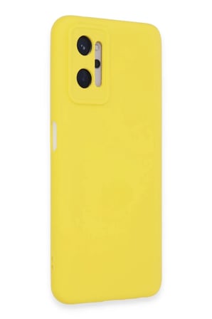 DEFNE STORE Realme 9i 4G Uyumlu Kılıf Nano içi Kadife Silikon - Sarı DFNBEZ