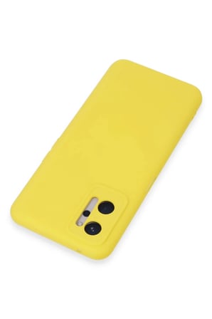 DEFNE STORE Realme 9i 4G Uyumlu Kılıf Nano içi Kadife Silikon - Sarı DFNBEZ